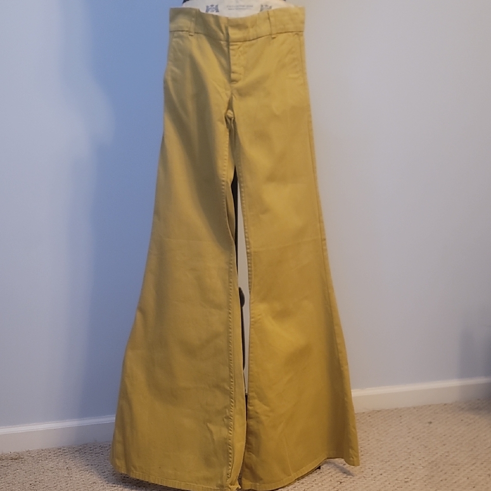Juicy Couture Mustard Green Wide Leg Pants